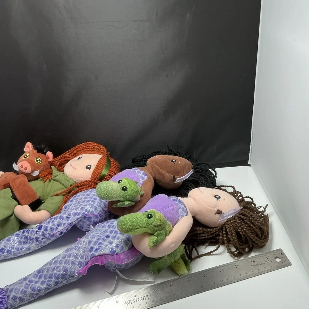 Lot of 3 The Petting Zoo Plush Rag Dolls Mermaid Zookeeper 16" Stuffed Toys - Picture 7 of 11